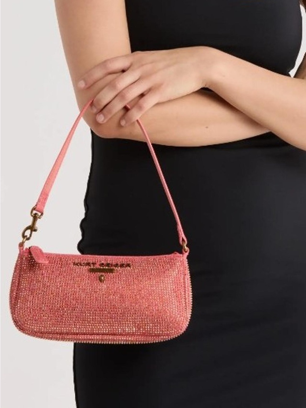 Kurt Geiger London Pink Highgate Small Wristlet Shoulder Bag Shimmer